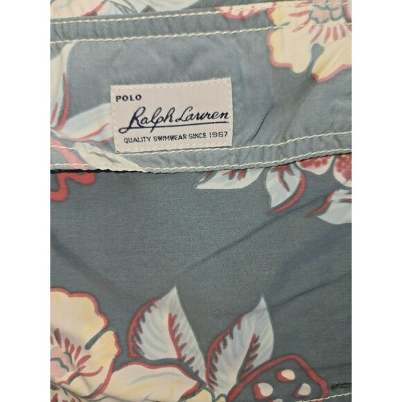 Polo Ralph Lauren 3X Big Mens Hawaiian Floral Swim Trunks Polyester - Picture 3 of 7